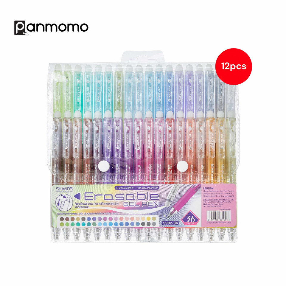 

Pen Hapus Pena Bolpoin Tinta Berwarna - panmomo Minimalist Colorful Erasable Gel Ink Pen