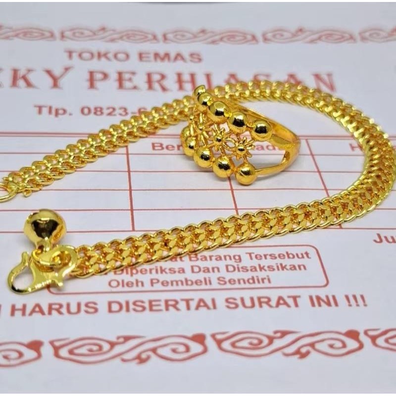 PROMO TERBARU Gelang Tikar Lapis Emas 3gram Free Cincin Ada Surat Toko Perhiasan