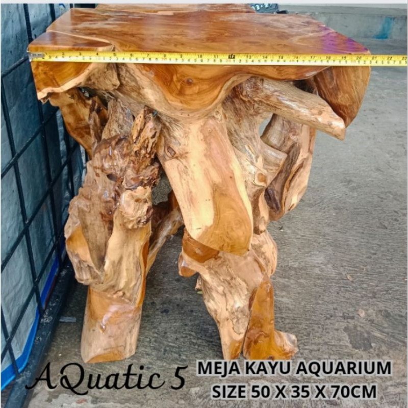 MEJA AQUARIUM MEJA KONSUL AKAR JATI ASLI SIZE 50 X 35 X 70 CM