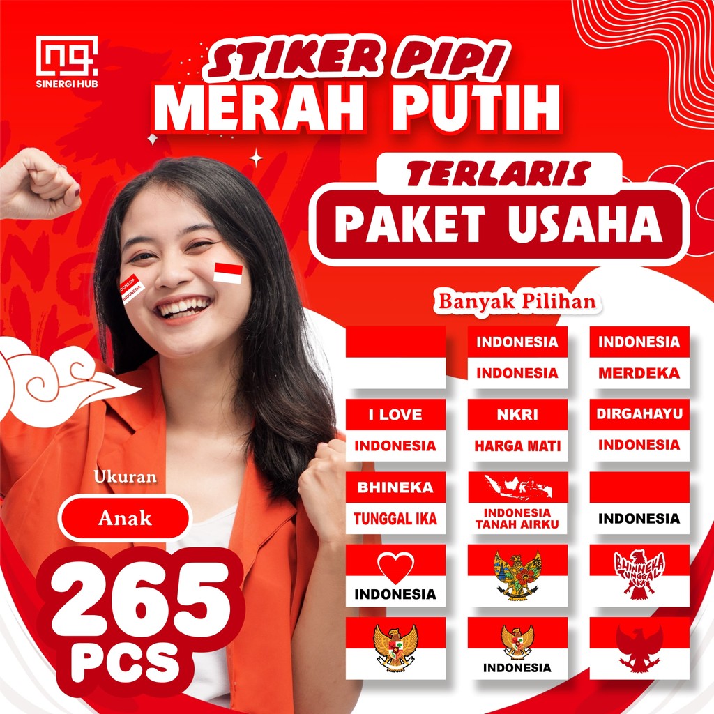 

[COD] [265 pcs] Paket Usaha Stiker Pipi Bendera Merah Putih Anak | Sticker Bendera Tempel Pipi | Anak Dewasa | HUT 80 Tahun Indonesia | Agustusan