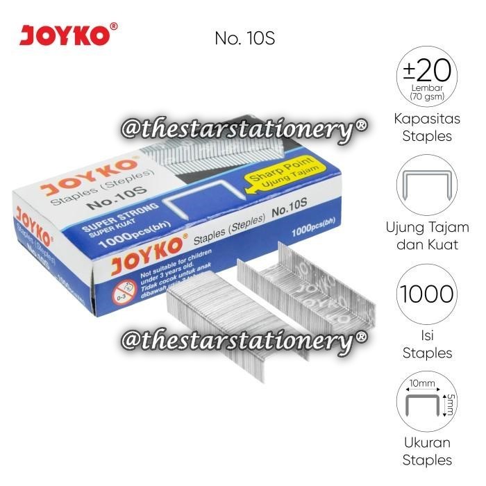 

(1 Kotak Kecil) GROSIR Staples JOYKO No.10S / Refill Stapler Joyko No. 10 No 10S (1 Kotak Kecil)