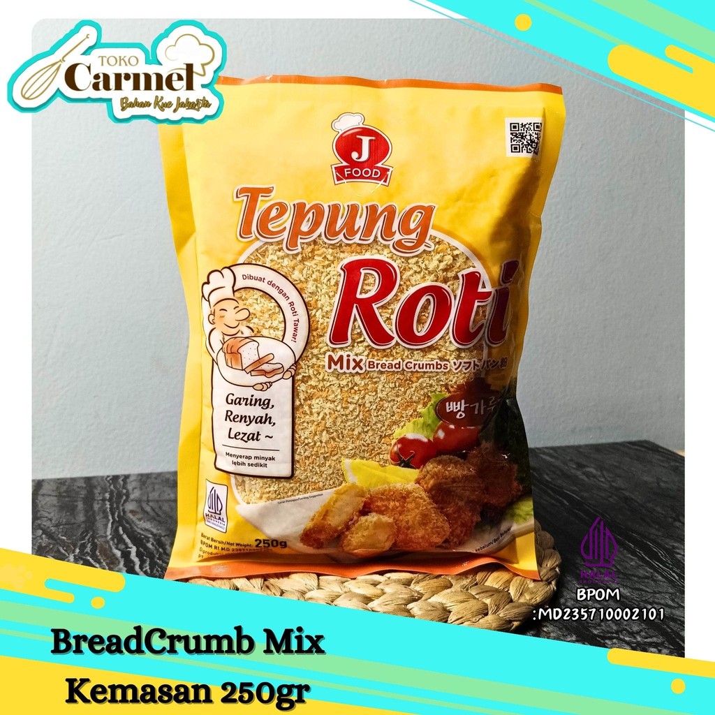 

Tepung Roti Kasar Mix 250gr Bread Crumb Mix merk JFOOD