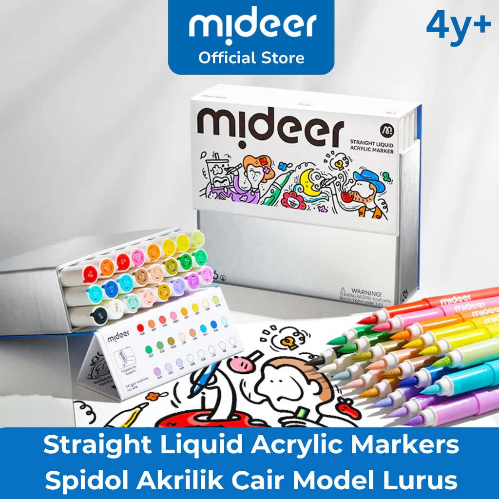 

Mideer Straight Liquid Acrylic Markers Mainan Seni Kreasi Spidol Warna Alat Mewarnai Melukis Anak Laki Laki Perempuan 3+