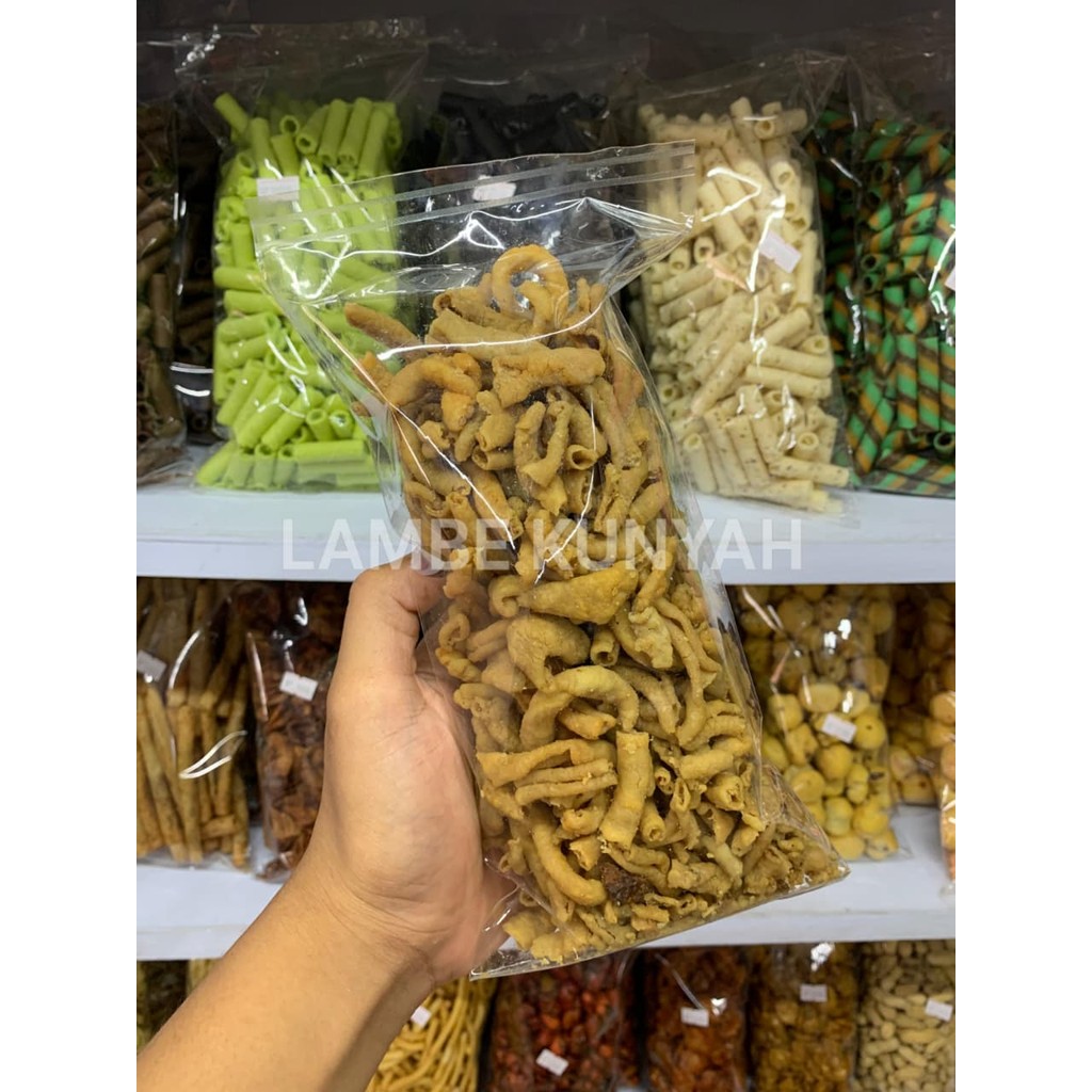 

Kripik Usus Ayam Original Krispy 250gr Snack Kiloan | LAMBE KUNYAH SNACK
