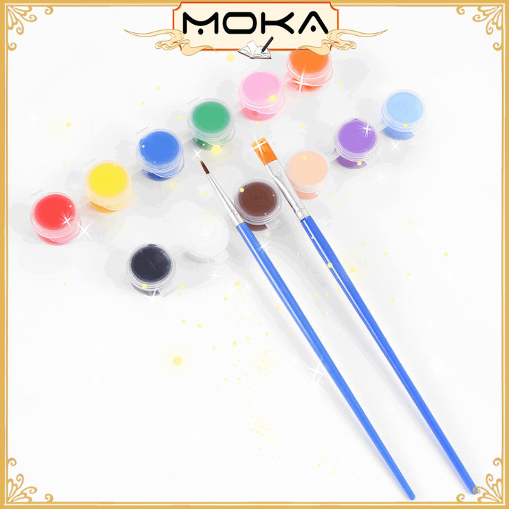 

MOKA Cat Lukis Akrilik Mini Ukuran 3Ml Isi 6, 12 Dan 18 Warna Terang Free Kuas MKA178