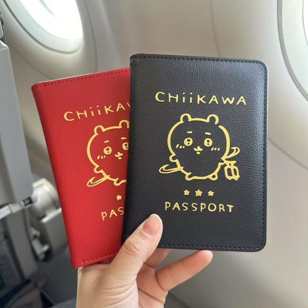 

New Chiikawa Hachiware Leather Passport Holder Travel Document Ticket Usagi Anime Portable Storage Card Holder Gifts