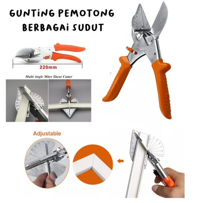 

READY Gunting Pemotong duct Kawat Sudut Adjustable Bahan Stainless Steel Untuk Kayu / Pipa