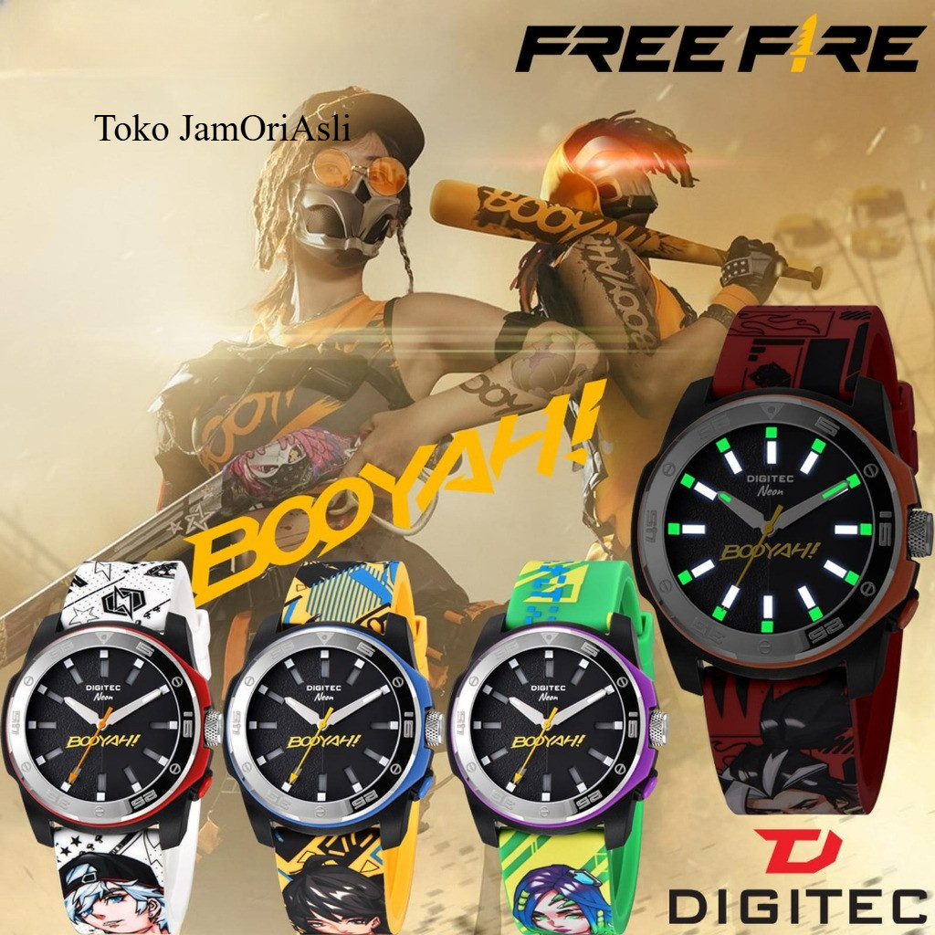 Promo Original Digitec Free fire DN-5191T-FF Jam Tangan Pria Analog Lampu Neon 5191 DN5191T Limited 