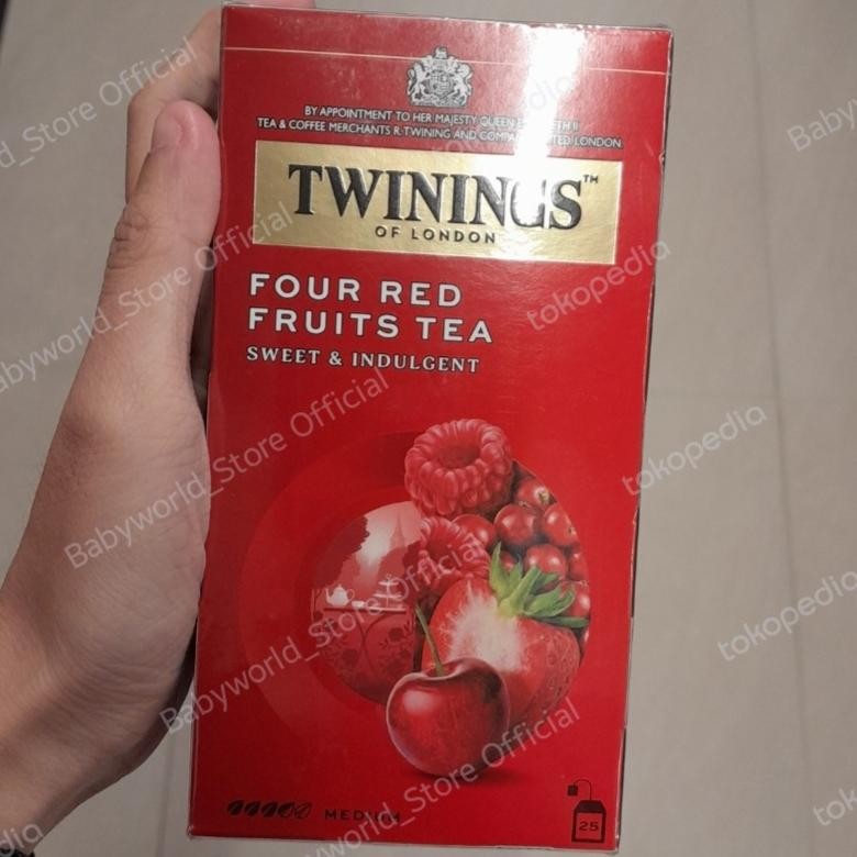 

Twinings Four Red Fruits Tea Black Tea Teh Celup Import ( 25 Bags )