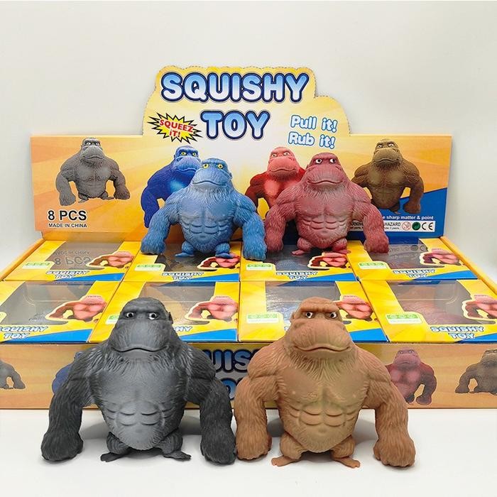 Mainan Squishy Orangutan Kingkong Monyet Remasan Boneka Lucu Stress Toys Penghilang stress - Kingkon