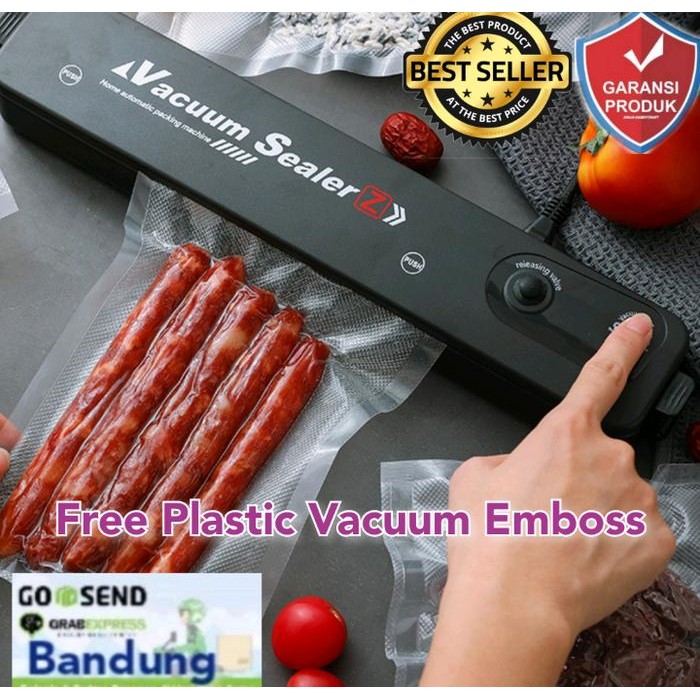 Mesin Vacuum Sealer Plastic Sealer Taffware Freshpackpro - Hitam