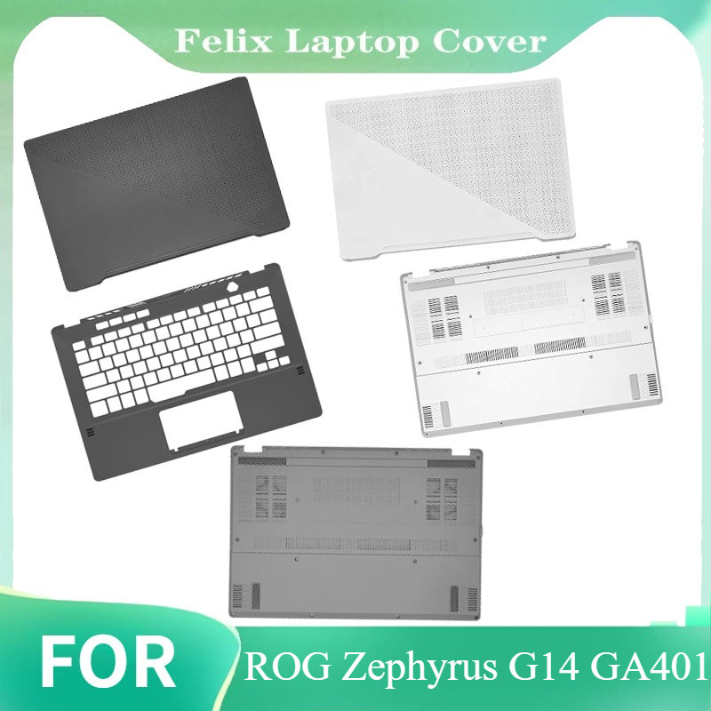 For ROG Zephyrus G14 GA401 New Laptop LCD Back Cover Palmrest Bottom Case Gray White