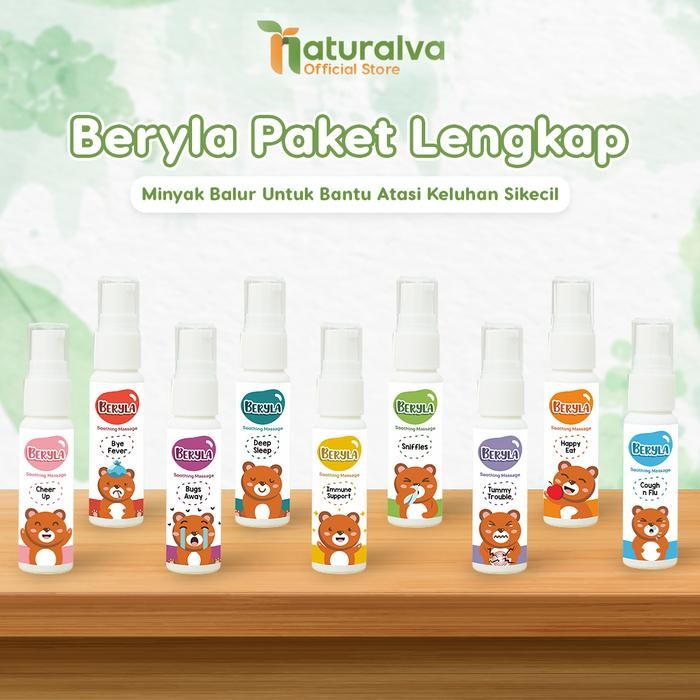 PAKET 9 Beryla Baby Oil Minyak Pijat Essential Oil Bayi 22ml