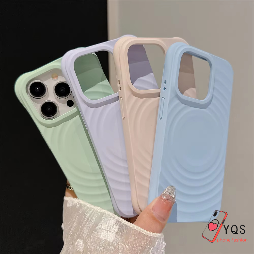 Wave Pattern Four Corner Magnetic Case For iPhone 17 13 11 15 14 12 Pro max XR 7 Plus 6 7 8 X XS MAX