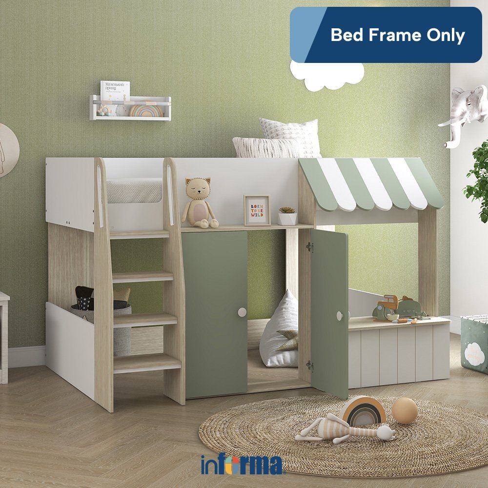 Informa Mandy Stall Tempat Tidur Anak - Hijau Bed Ranjang Kasur Perabot Tidur Furniture Kamar Tidur 