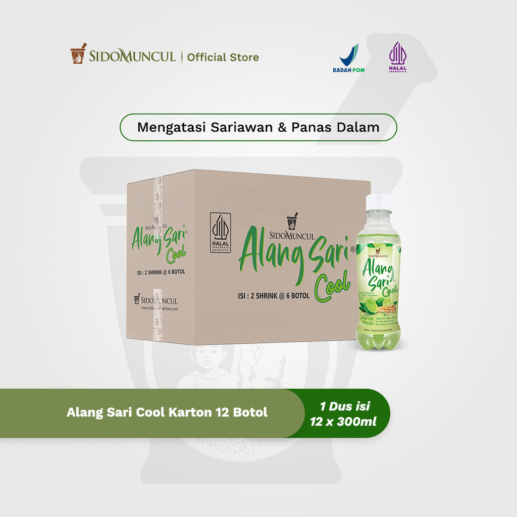 

Alang Sari Cool 1 Karton Isi 12 Pcs x 300ml - Mencegah Sariawan Panas Dalam Reda