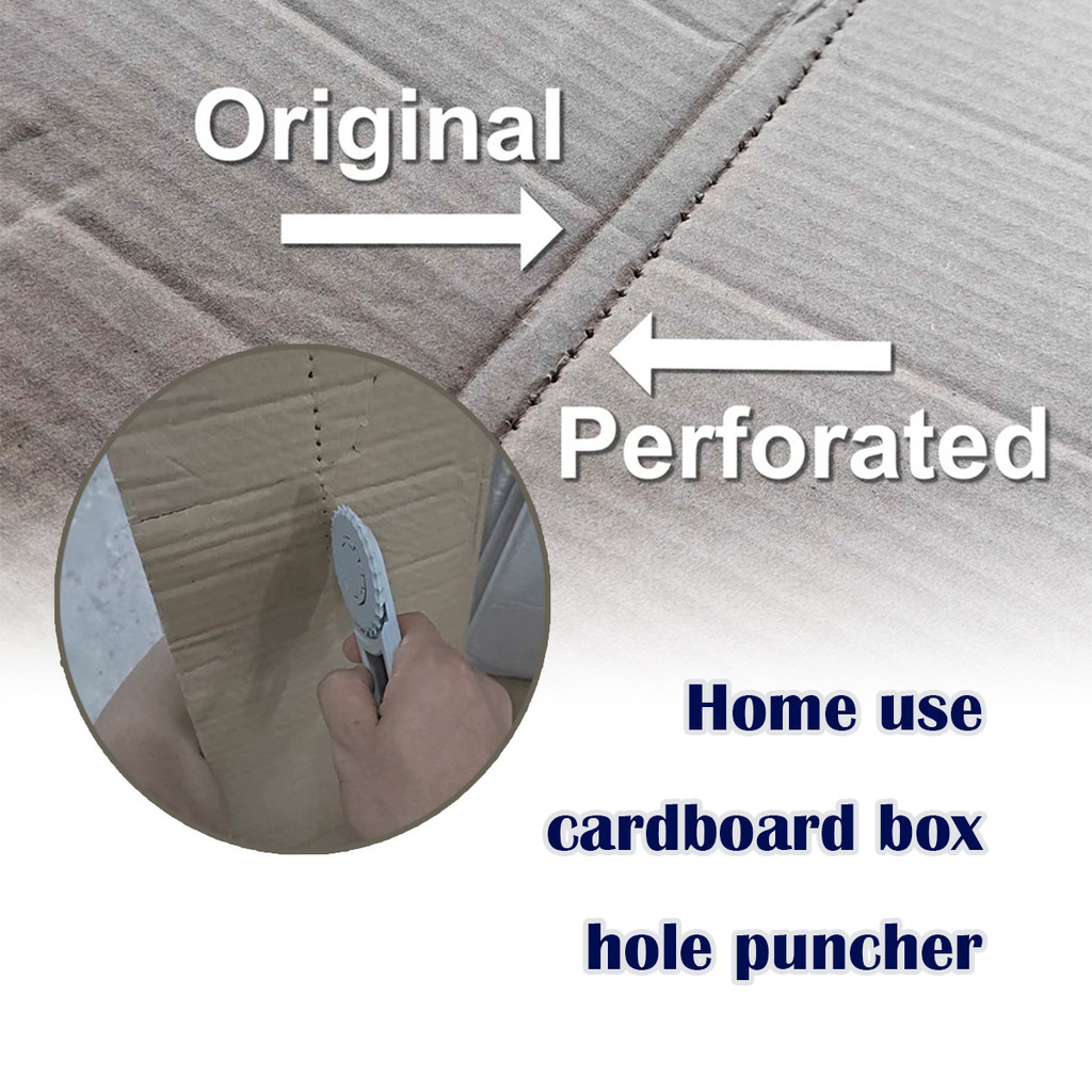 

1PC Rotary Cardboard Puncher, Manual Handheld Cardboard Punch Tool with Adjustable Roller - Grey