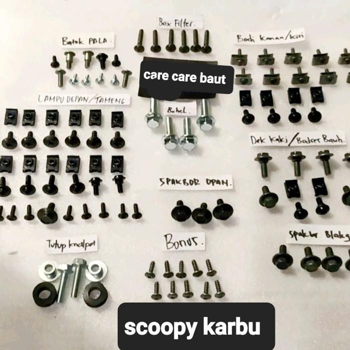 baut full set body scoopy karbu