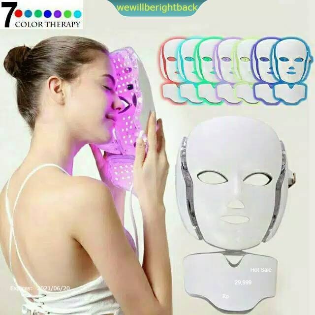 masker led 7 warna pdt mask omega light AQUA light alat salon kecantikan A MAMAPAO