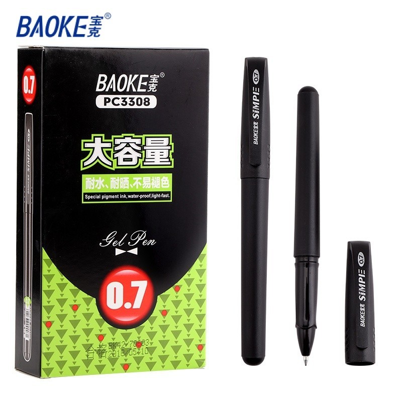 

BAOKE 12pcs/box Pulpen Gel 0.7 mm Tinta Hitam Kapasitas Besar Pena Penulisan Yang Mulus PC3308