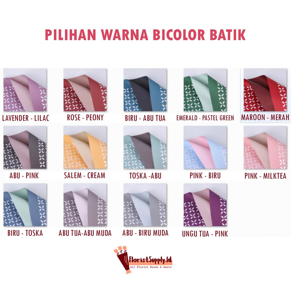 

[5 Lembar] Bicolor Batik Cellophane / Kertas Bunga - FWOA
