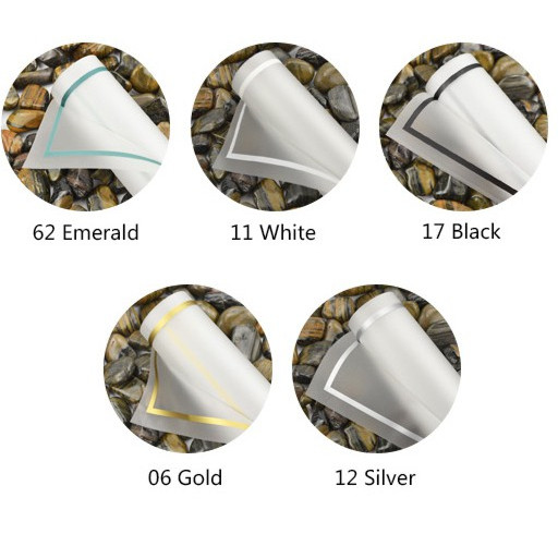 

[5 Lembar] Korean Flower Wrap Transparan List Warna / Kertas Bunga / Cellophane - FWDA