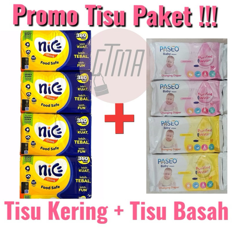 Paket 4.4 Tisu Kering + tisu Basah