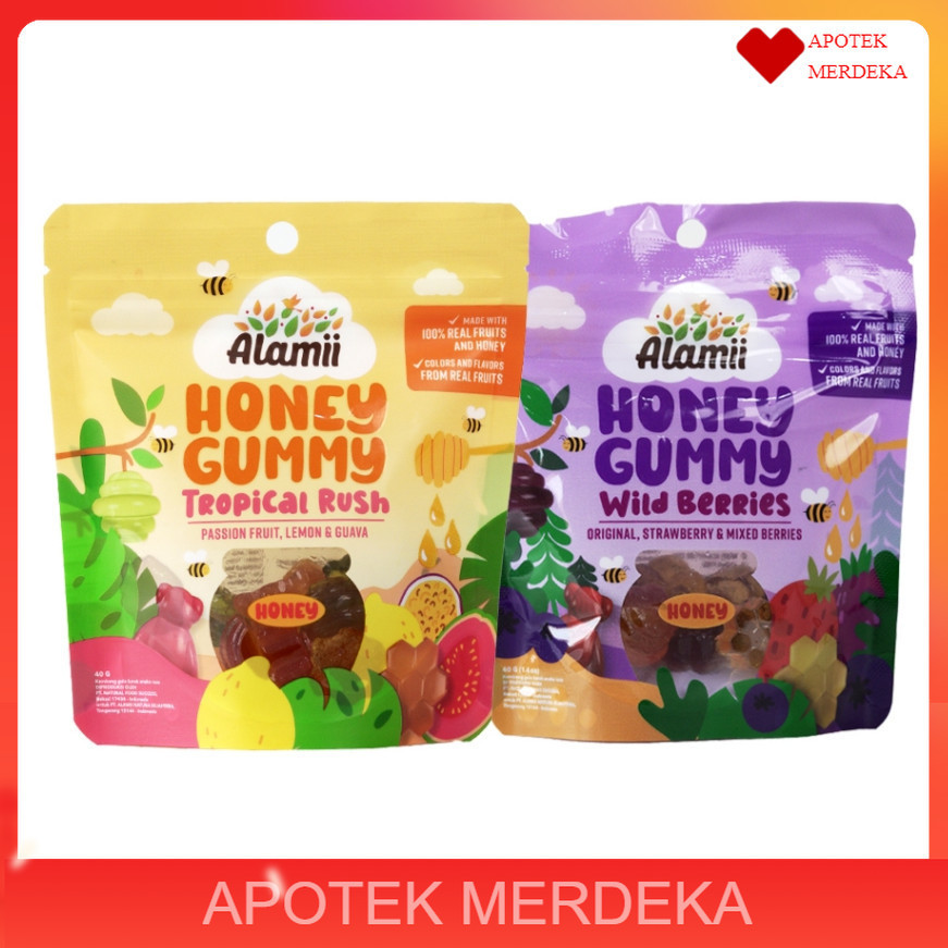 

Alamii Honey Gummy 40gram / ALAMII Honey Gummy 40g - Wild Berries / Tropical Rush - Cemilan Anak