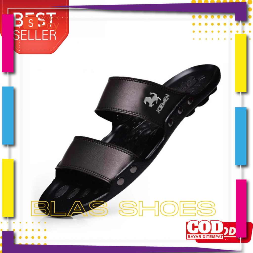 [PREMIUM ORIGINAL] Sandal Kulit Pria Sandal Slop Pria Sendal Kulit Pria Sendal Slop Pria Joemen S 52