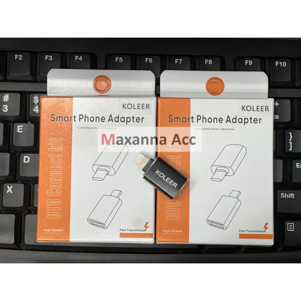 [MAXANNA] OTG iPhone Koleer [ OTG USB TO Lightning Adapter Converter USB Plug Play Flashdisk Data un