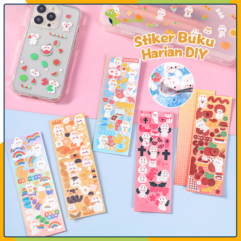

Kyopta 10 Pcs Sticker Waterproof Motif Kartun Lucu Diy Dekorasi Handbook Scrapbook Stiker