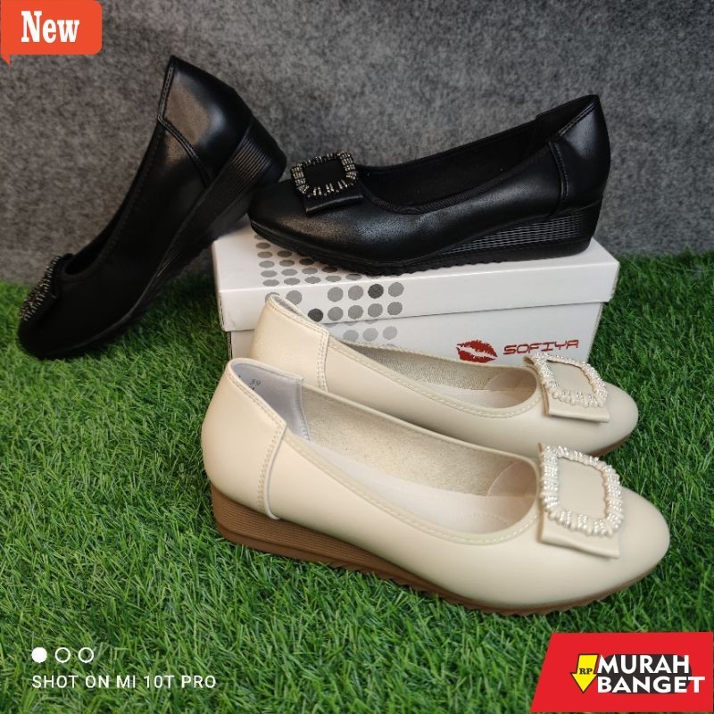 Sepatu kerja wanita kekinian yg lagi viral- [BISA COD] SOFIYA ORI 1805 30 SEPATU WEDGES WANITA IMPOR