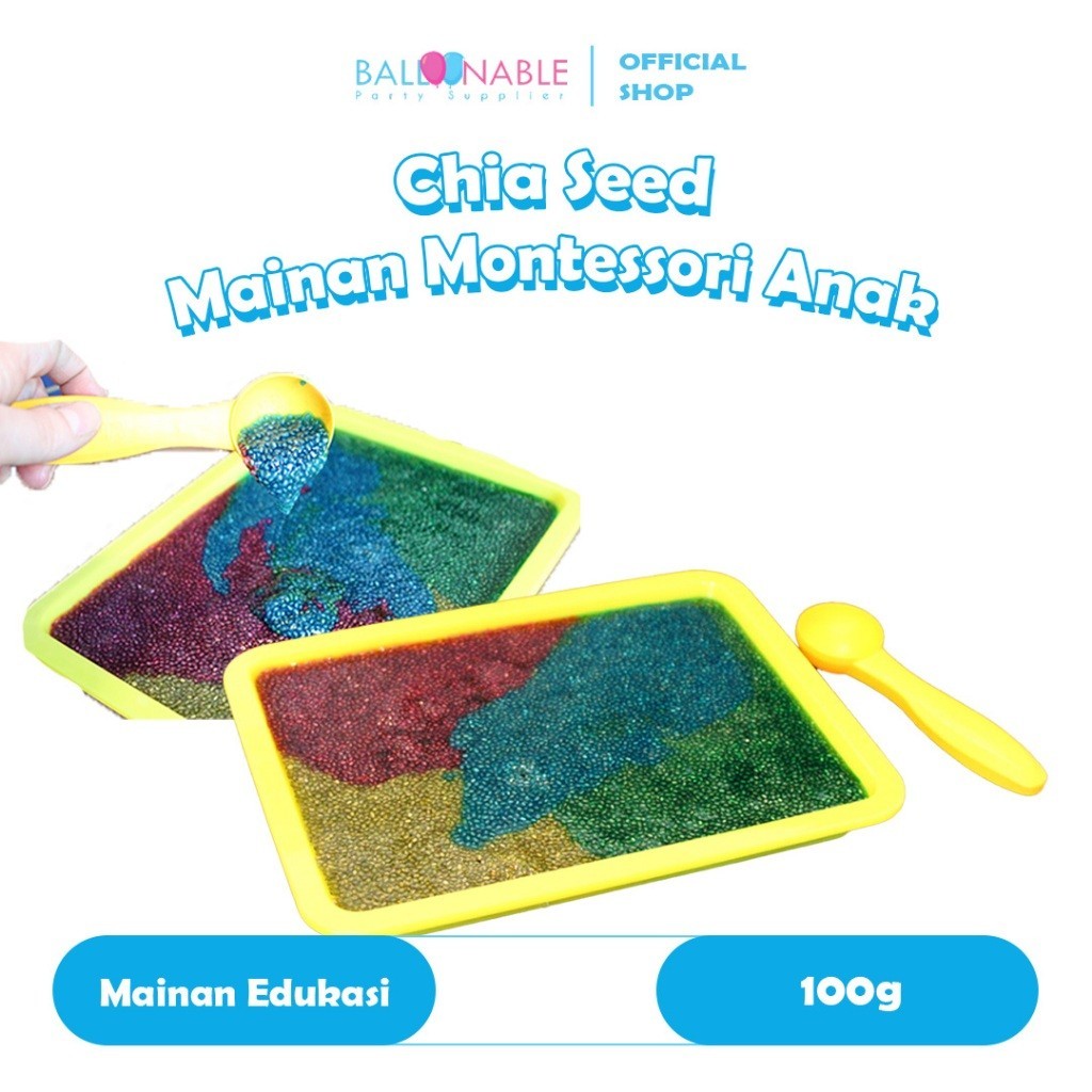 

Chia Seed / Chiaseed untuk Sensory Play / taktil / tactil Variasi 100grm