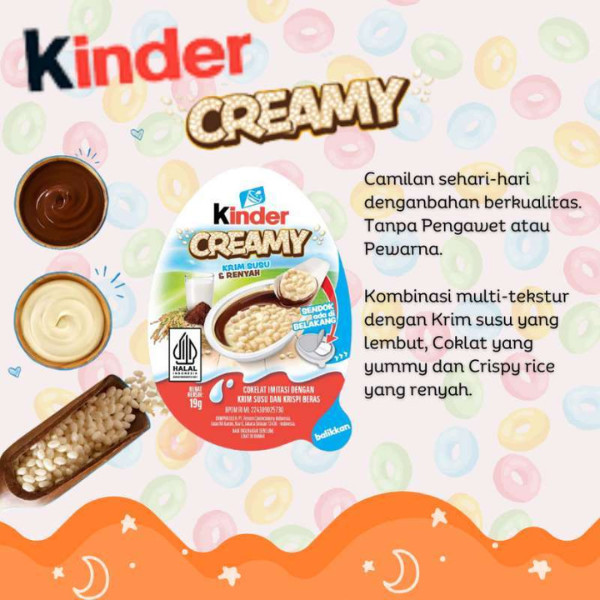 

Kinder Creamy Milky & Crunchy Chocolate Krim Susu Renyah Crispy Kemasan 1 Box Isi 12 Pcs x 19g