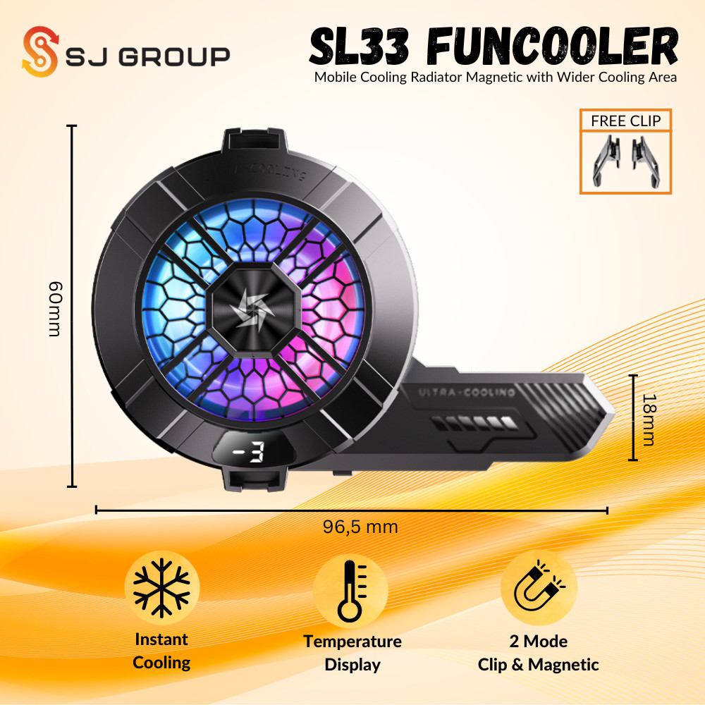 Funcooler SL33 Fan Cooler Radiator Pendingin HP Cooling Fan Gaming Heatsink RGB