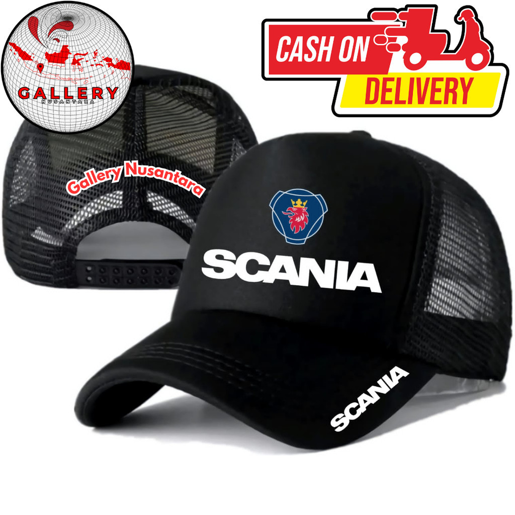 Gallery Nusantara Topi Trucker SCANIA - Topi Distro SCANIA Logo - Topi SCANIA Premium - Topi Pria De