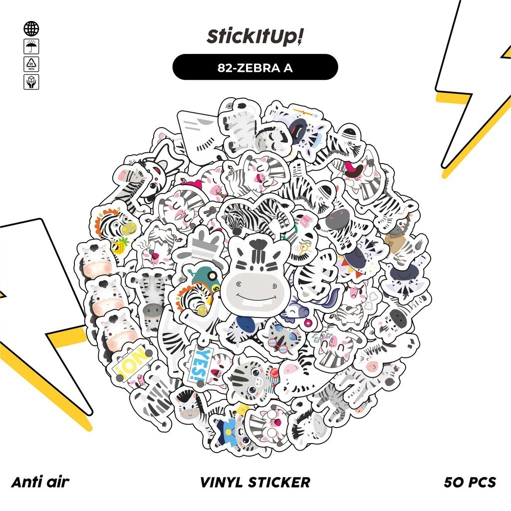 

COD100 Pcs Stiker Motif Hewan Zebra Lucu Anti Air Untuk Dekorasi Notebook Sepeda Skateboard Handphone DIY