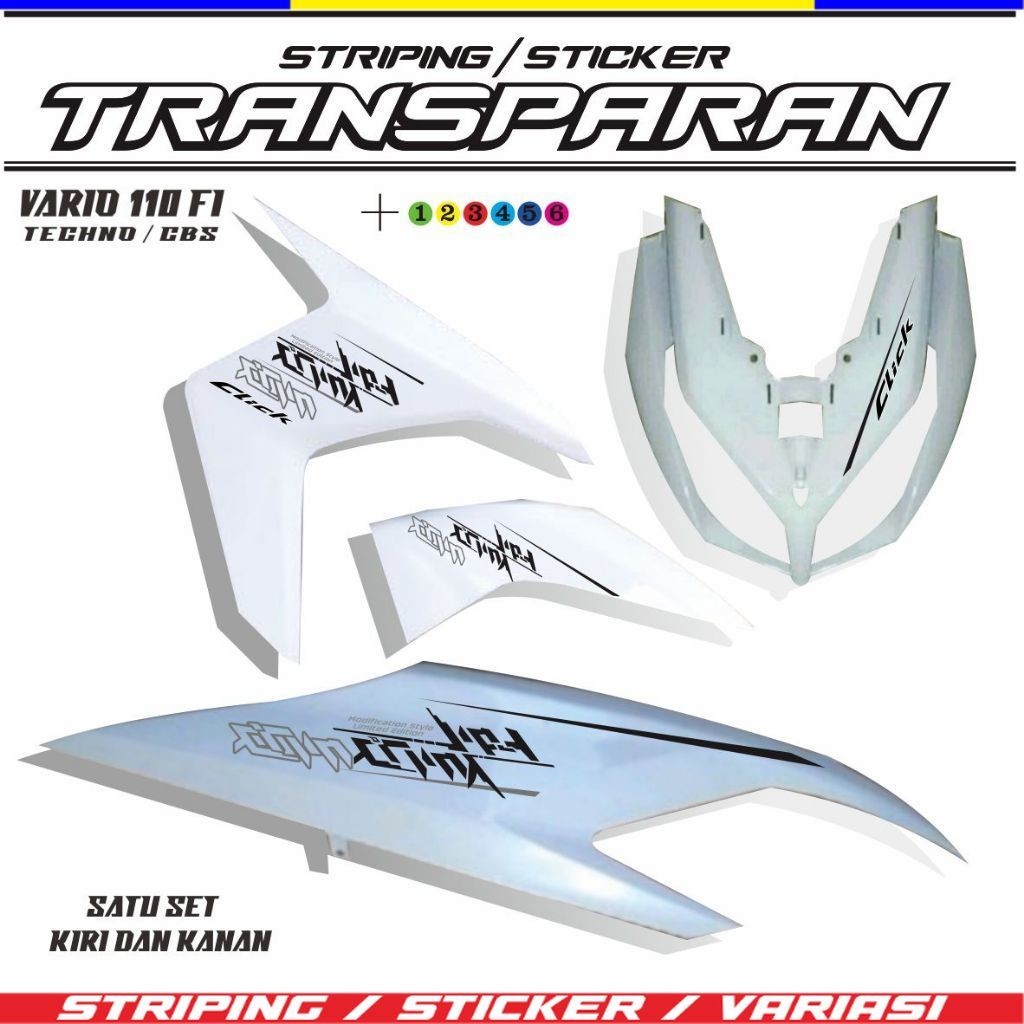 VARIASI MOTIP STRIPING STIKER VARIASI VARIO 110 TECHNO / CBS VARIASI VARIO 110 TECHNO TRANAPARAN