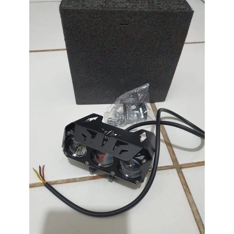 [ DELSER MOTOR ] SEPASANG LAMPU TEMBAK LED SQL 3 MATA TANPA KIPAS S3 PUTIH KUNING 60W 60 WATT MOBIL 