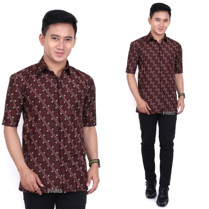 KEMEJA PRIA LENGAN PENDEK EXCLUSIVE MODERN - motif 8, L