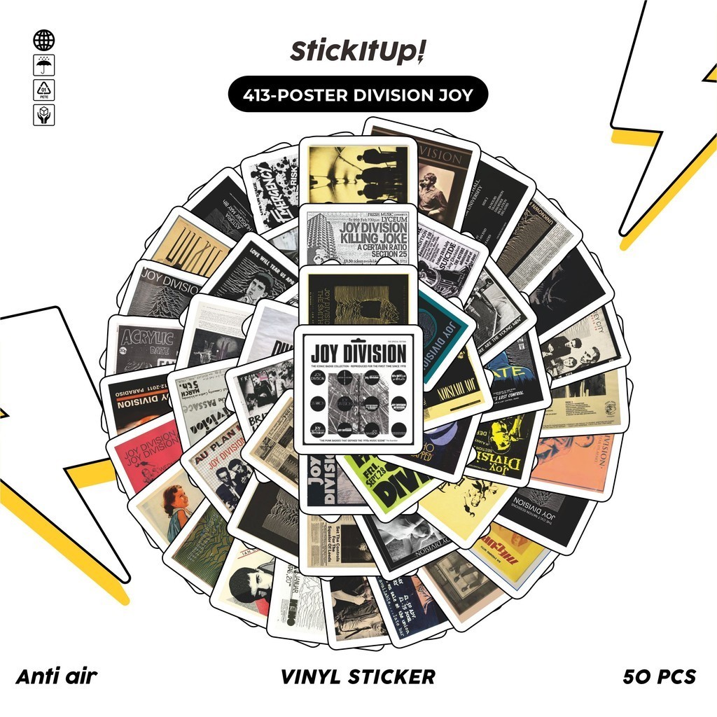 

COD✨ 50 Pcs Stiker Pack poster Vintage Division Joy happy split Lucu Aesthetic Vynil Waterproof untuk Freebies Sticker Buku Journal Casing HP Laptop