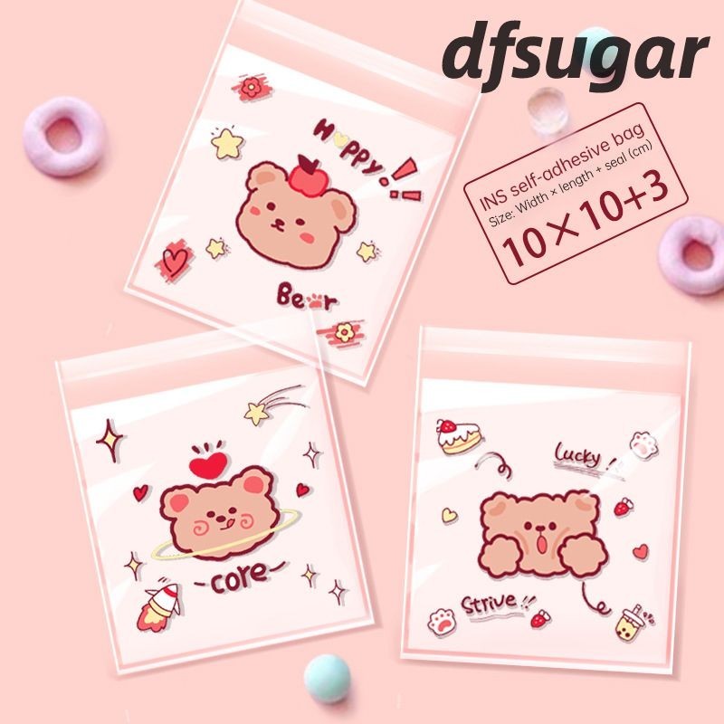 

Bear Tas Kemasan Kartun Lucu Transparan Tas Perekat Diri Nougat Tas Kemasan Makanan Ringan df