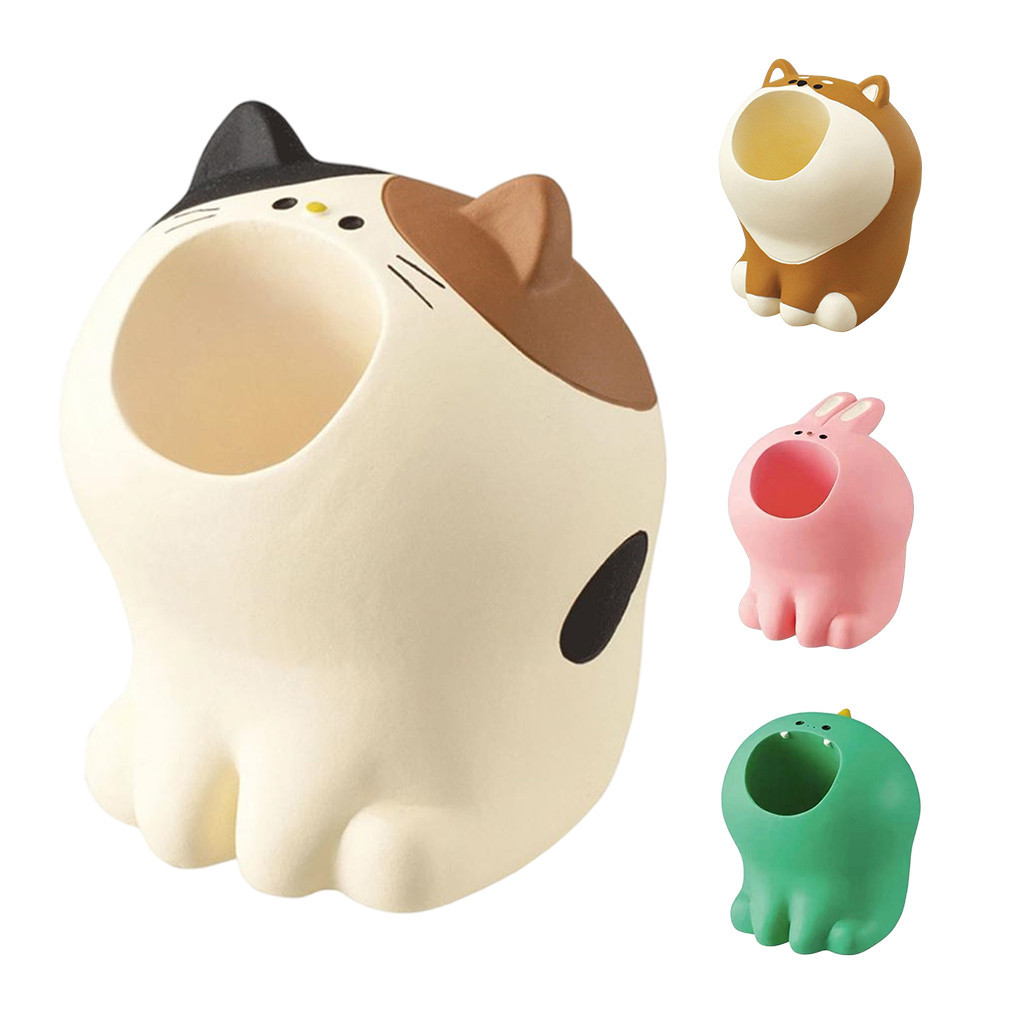 

Pencil Holder Stand Resin Cute Paper Clip Stationery Pen Organizer Case Desktop Decorative Ornaments Accessories for Gifts