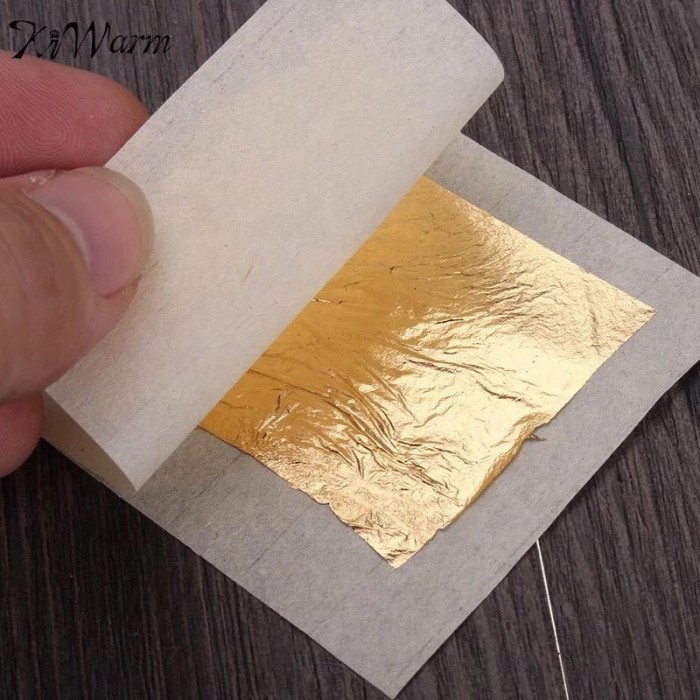 

TERJUAL EDIBLE GOLD SHEET 4.33x4.33 CM - LEMBARAN EMAS DAPAT DIMAKAN 24K - 5 Pcs