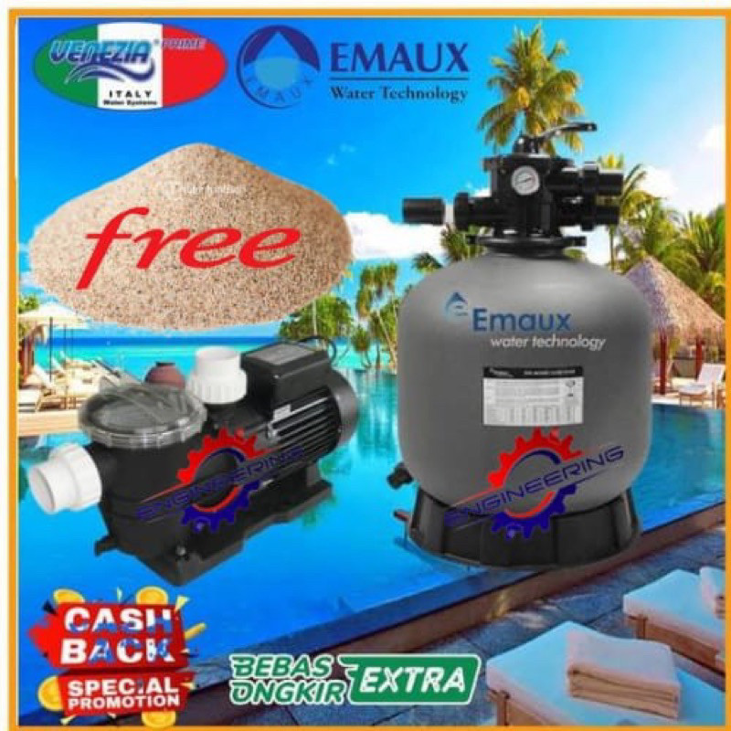 Paket Pompa 1/2hp Kolam Renang Venezia Stp50 dan Filter Kolam 16 inchi