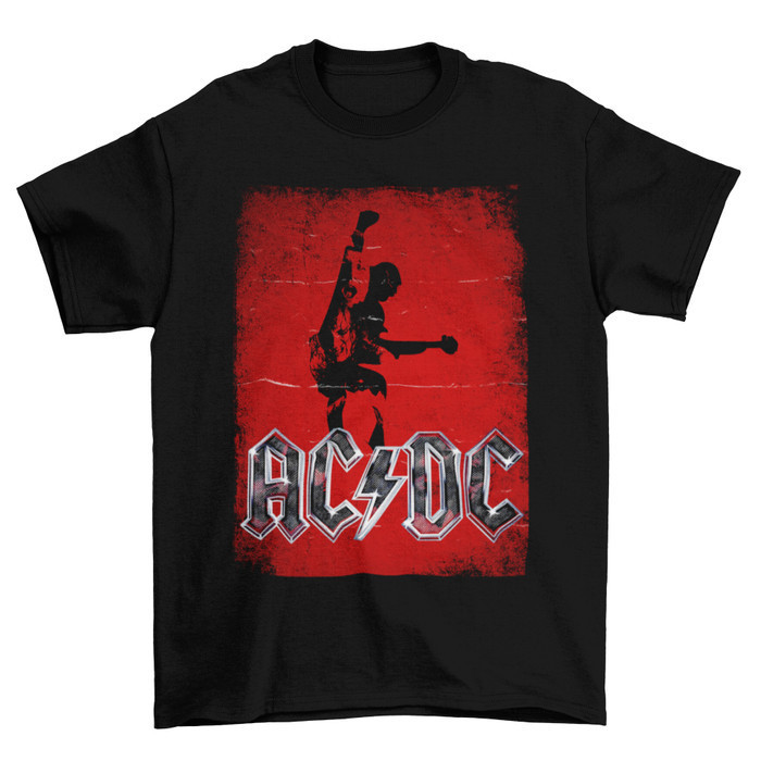 best -AC/DC - Red Paint Kaos Band Original Gildan - L