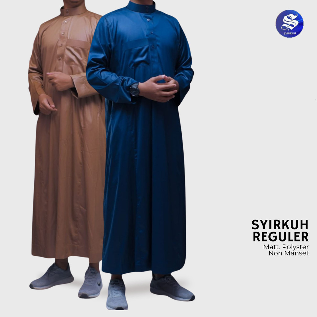 JUBAH SYIRKUH VIET SAUDI DEWASA WARNA ABU MUDA, ABU TUA, COKTU, HIJAU BOTOL