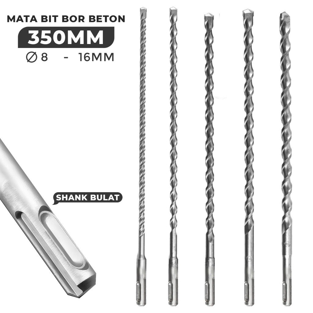Mata Bor Beton 8 10 12 14 16 x 350mm Mata Bor Serbaguna Good Quality 6536