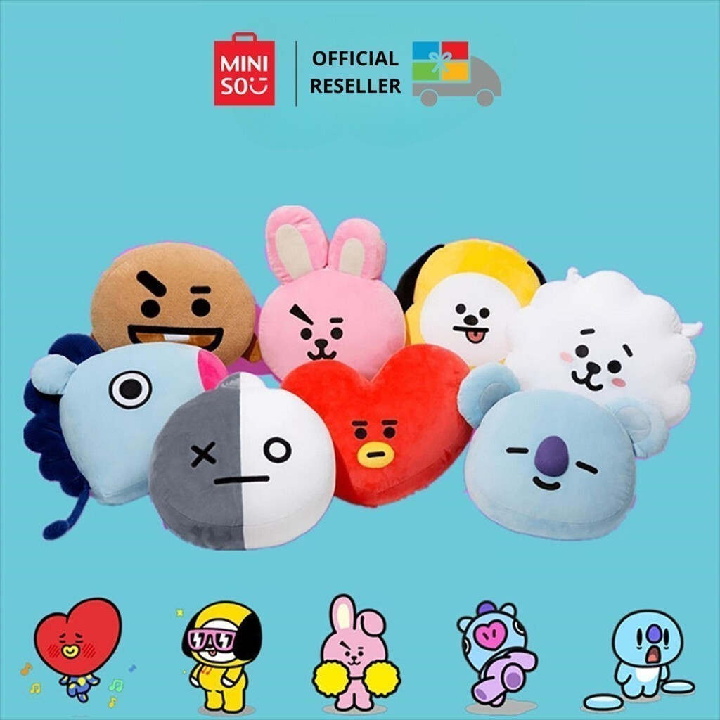 VR65YA MINISO x BT21 Collection Head shape Pillow / Bantal Boneka 16inch