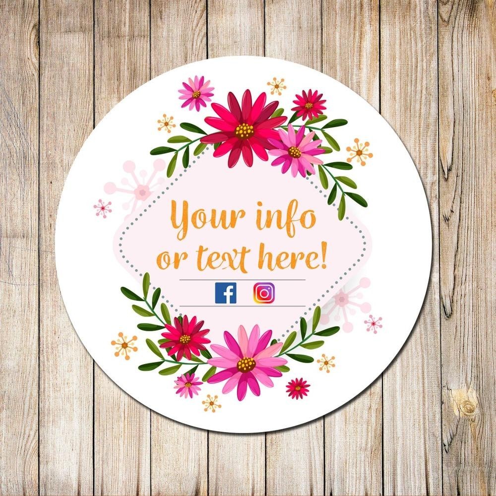 

Custom logo, Personalized Labels, Custom stickers, Floral logo labels, 100 Pieces, 3-7CM,